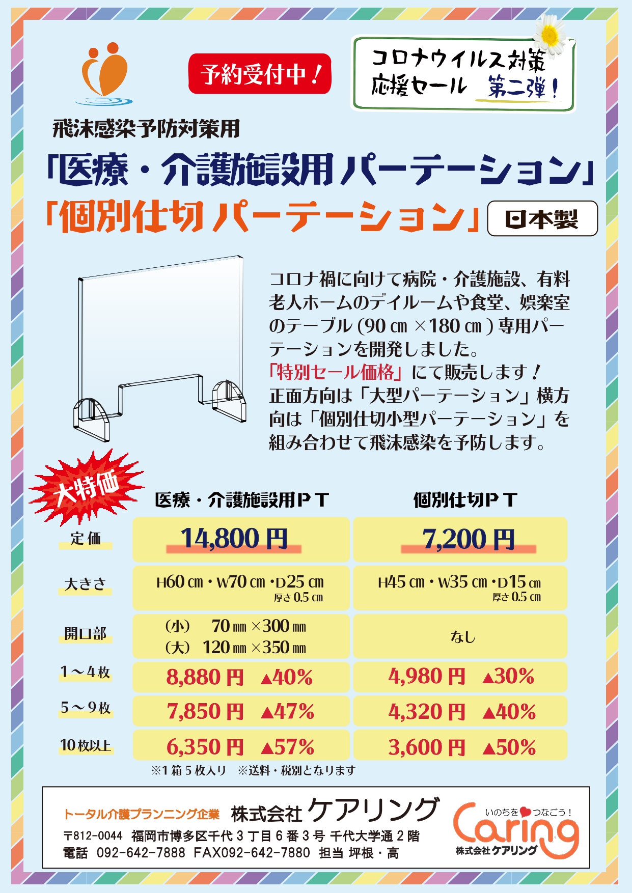 コロナウイルス対策応援セール・フェイスシールド